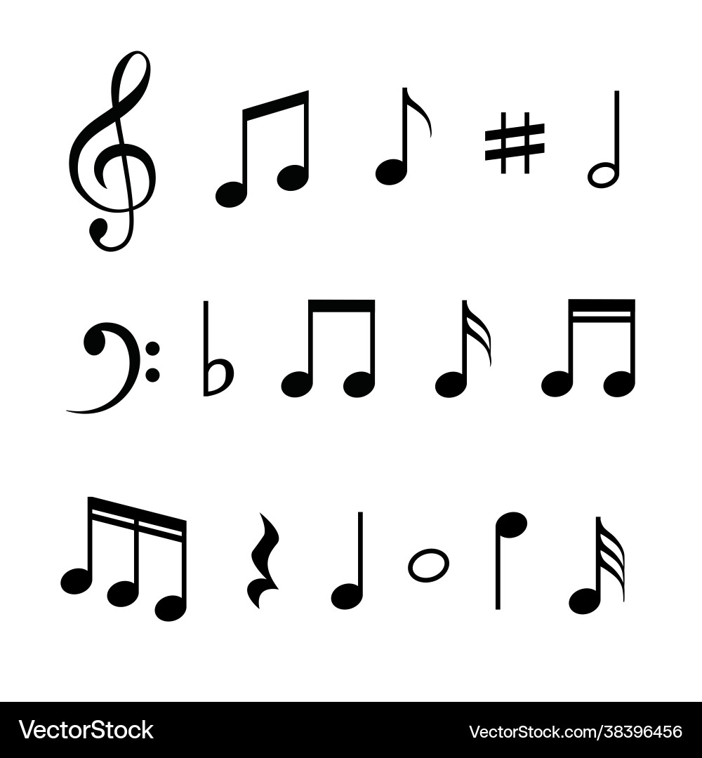 Music note icon symbol key line Music note icon symbol key line vector image
