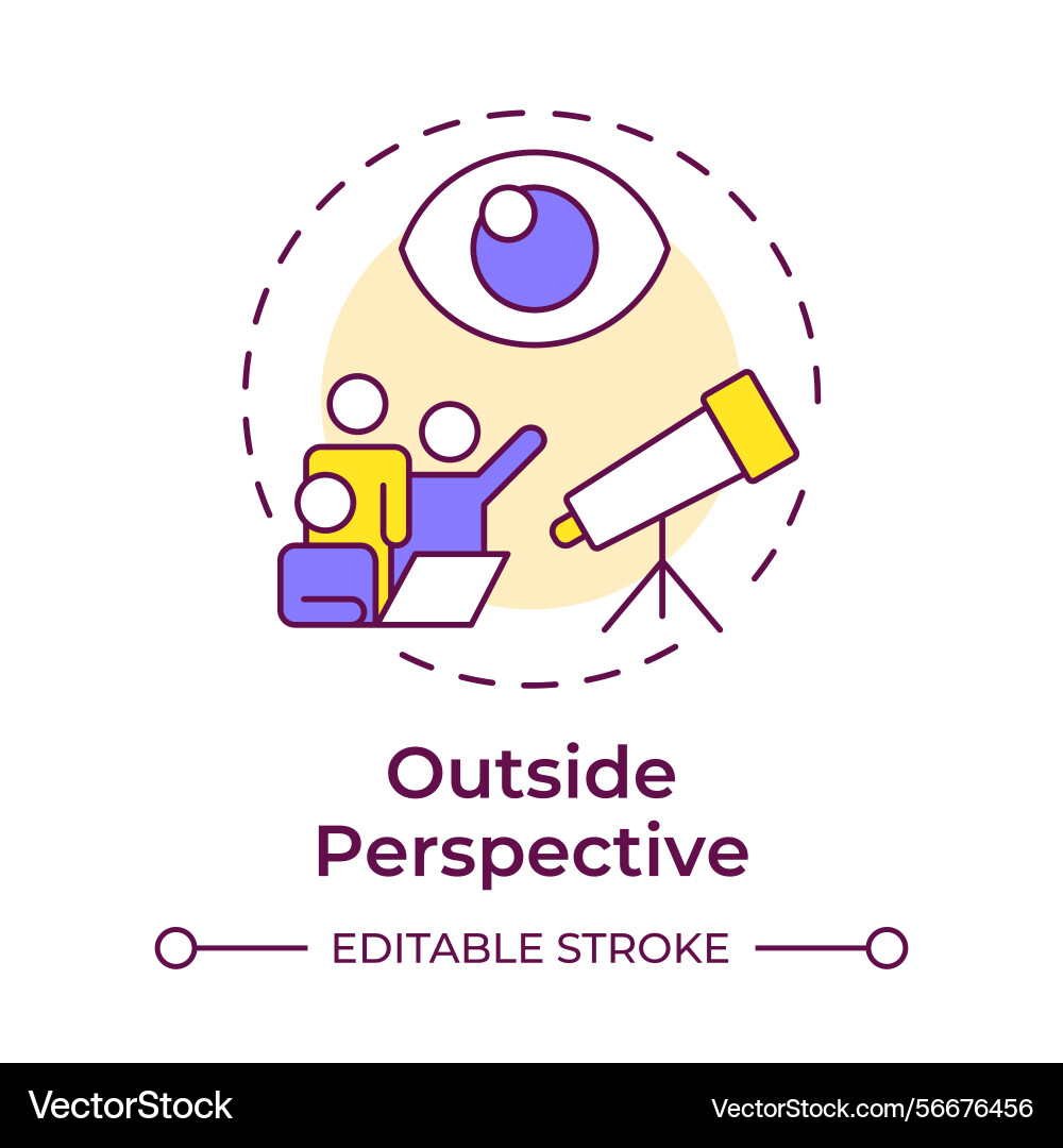 Outside perspective multi color concept icon Vector Image