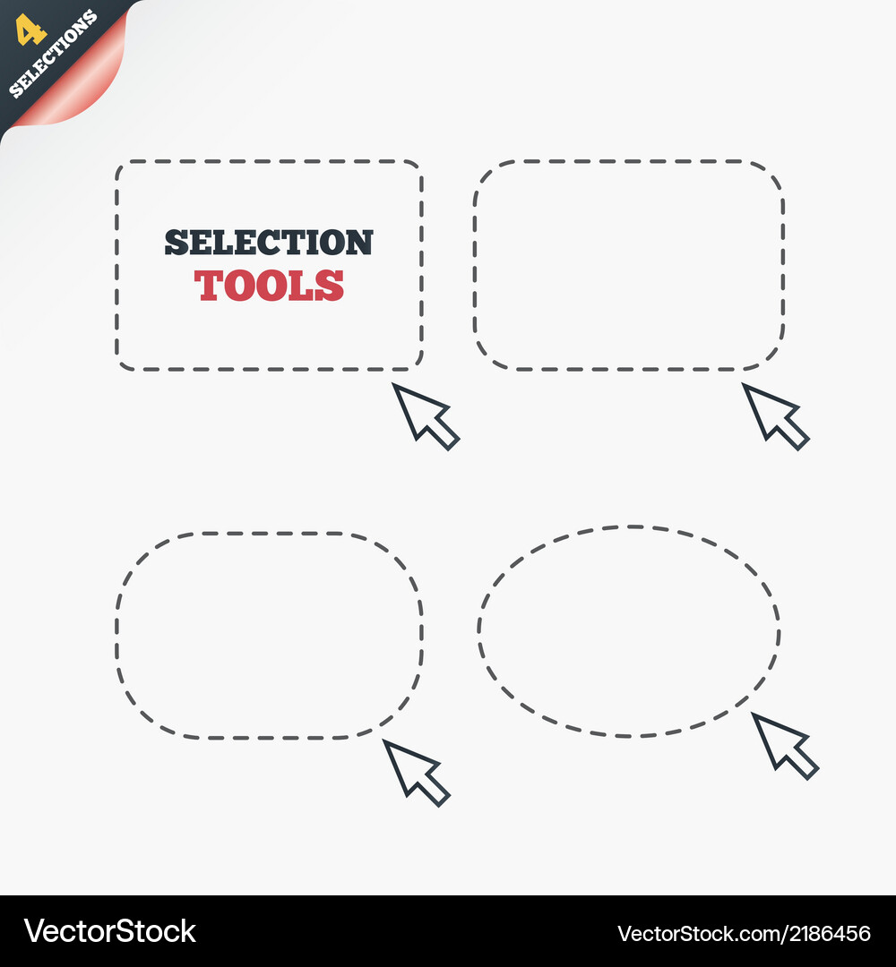 Selection rectangles dashed lines with cursor Vector Image