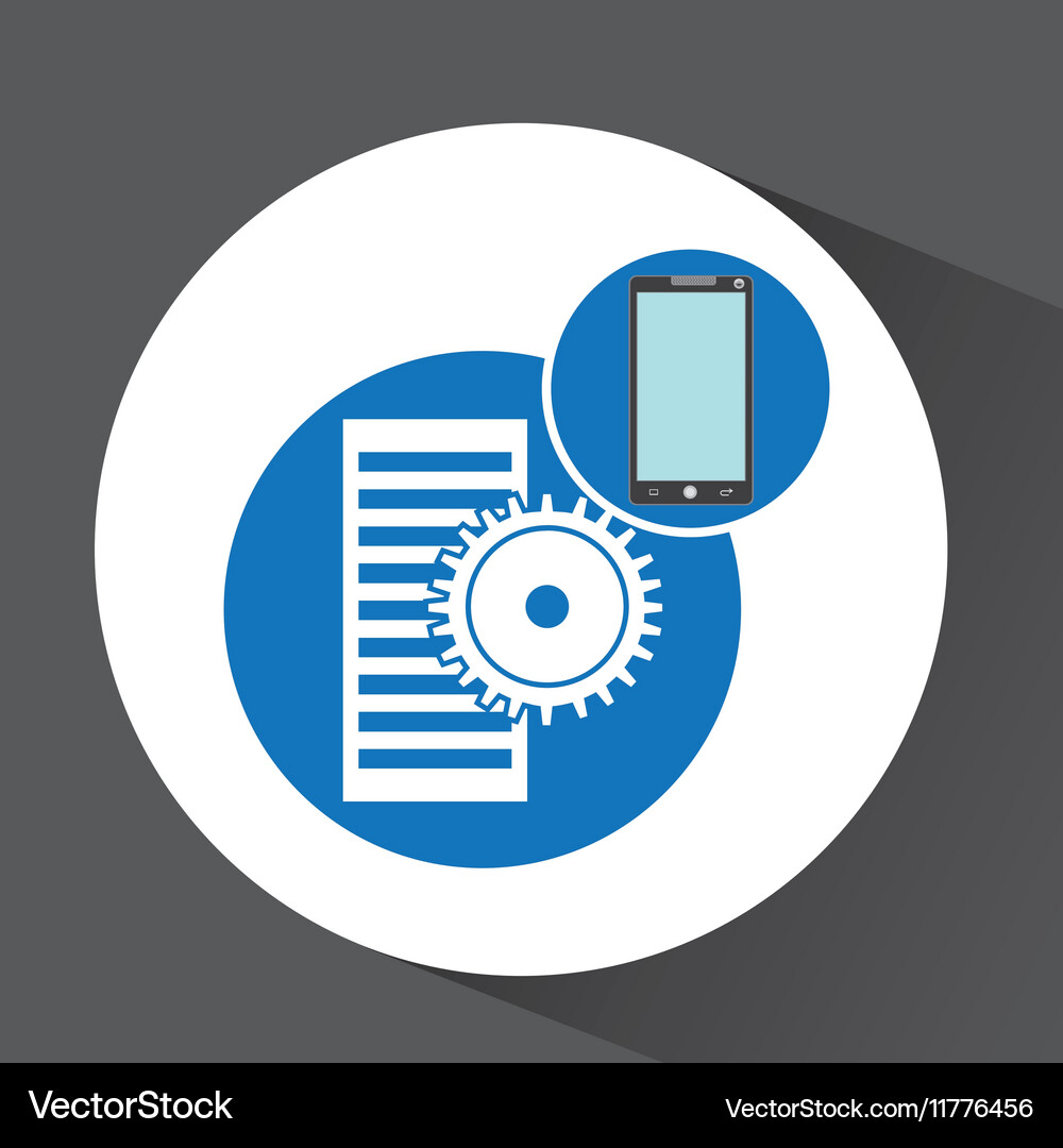 Smartphone programming web data gear Vector Image