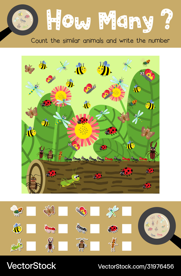 Wie viele Insektentier Wie viele Insektentier vektorbild