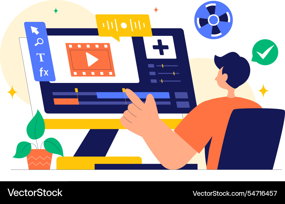 A video editor program featuring editing Vector Image