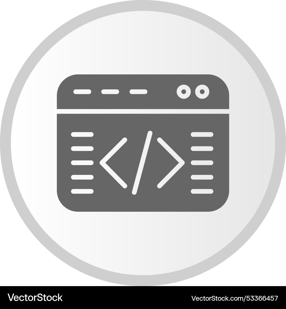 Coding glyph circle grey icon Vector Image