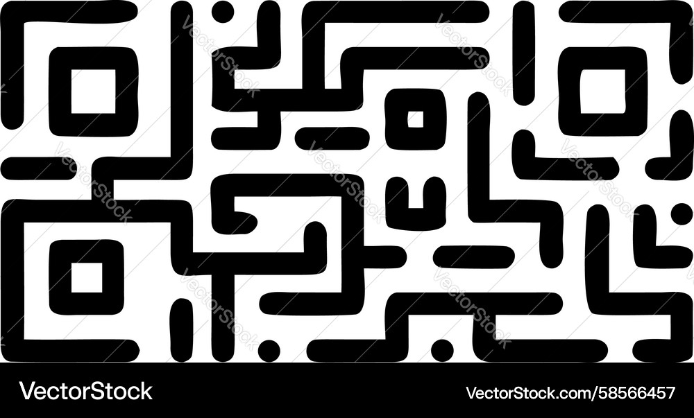 Complex QR Code Pattern Vector Image