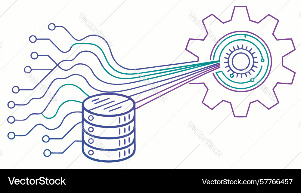 Data processing and workflow automation digital vector image