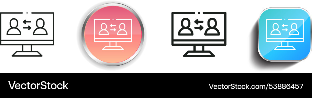 Feedback icon thin linear regular and button vector image