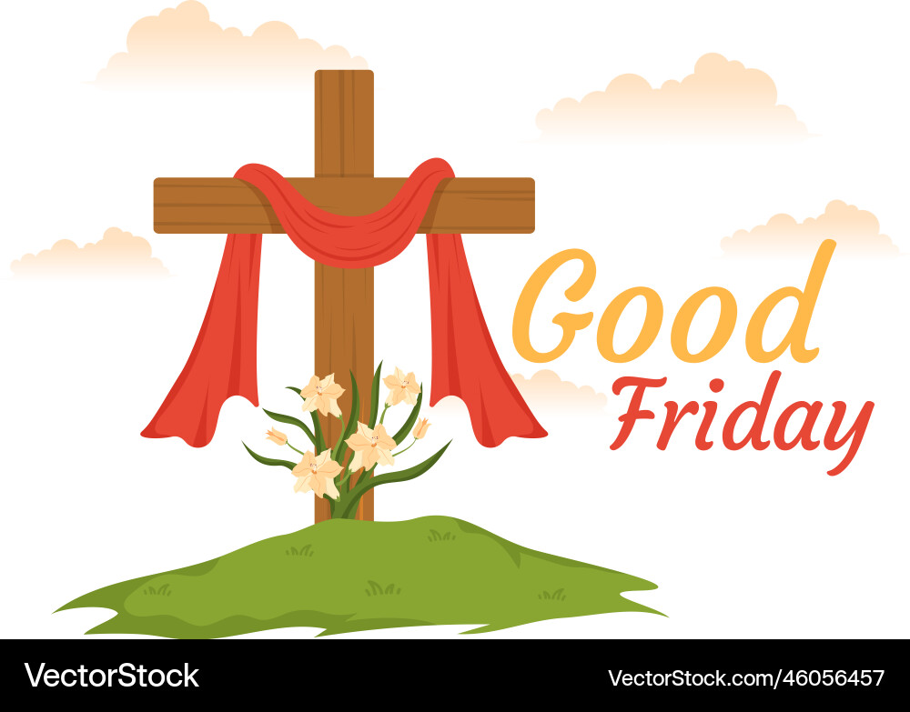 Happy good friday with christian holiday of jesus Happy good friday with christian holiday of jesus vector image