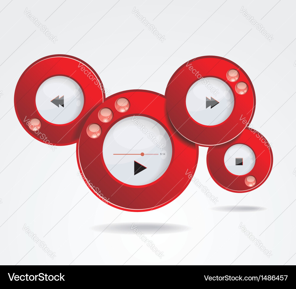 Light web elements buttons switchers player audio Vector Image