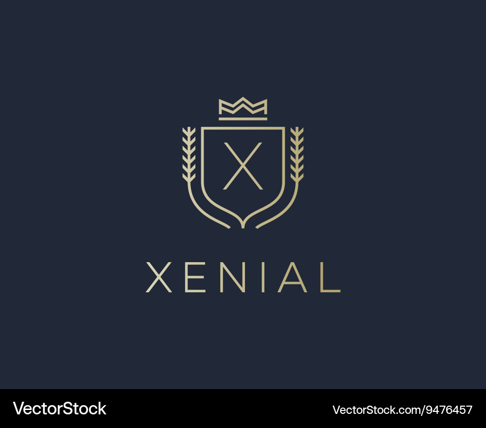 Premium monogram letter x initials ornate Vector Image