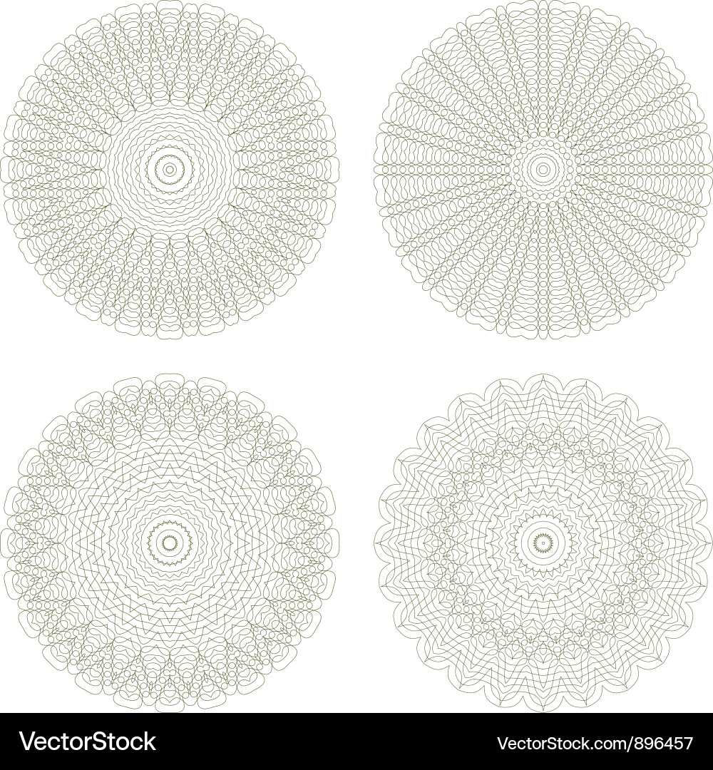 Set of guilloche element Vector Image