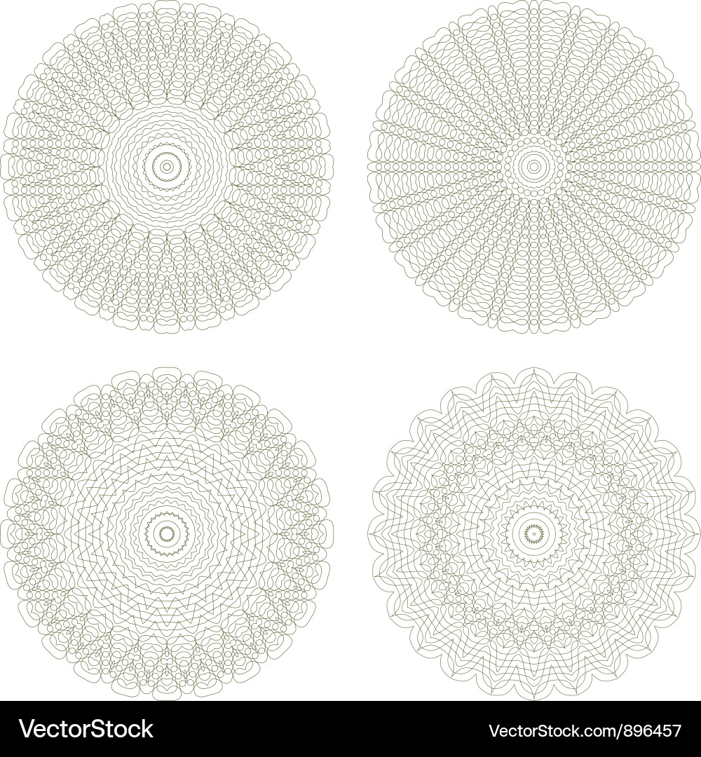 Set of guilloche element vector image