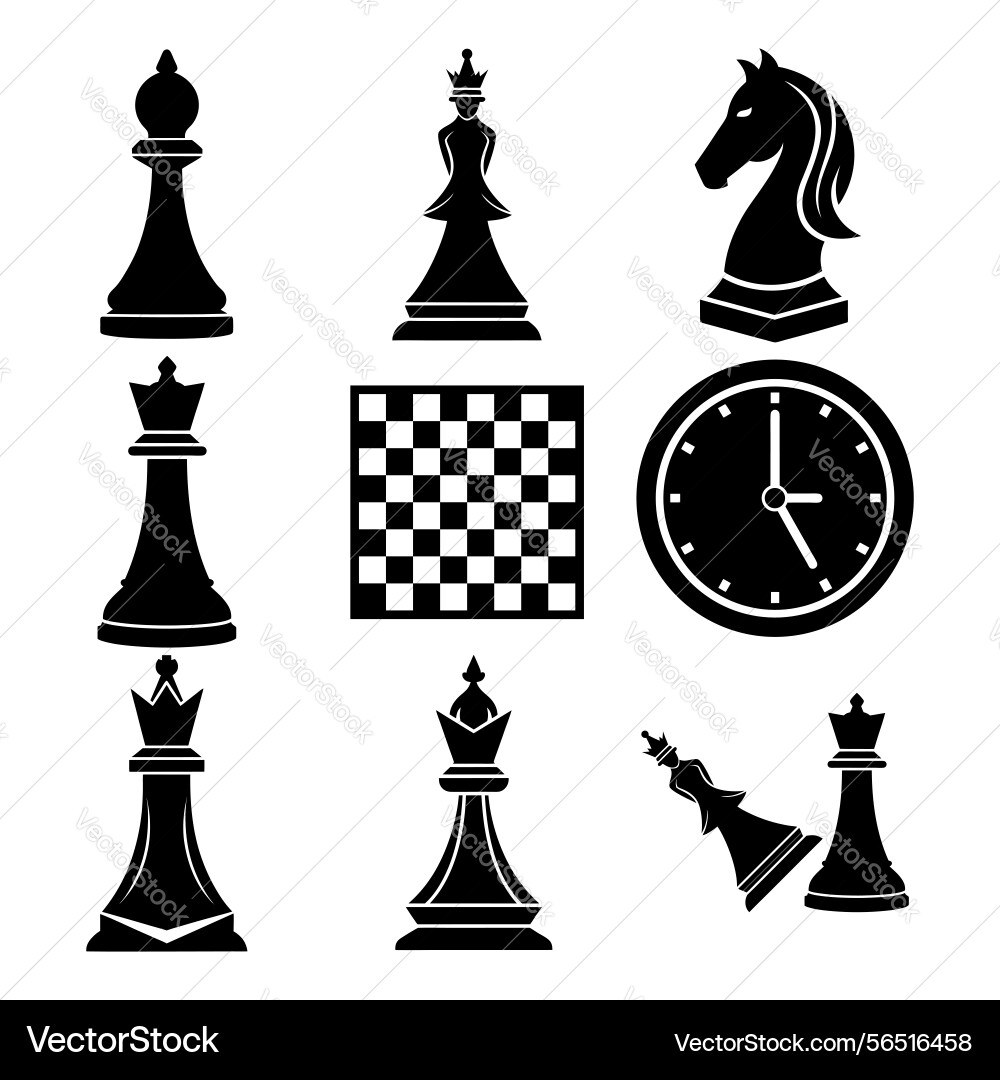 Chess game elements set Vector Image