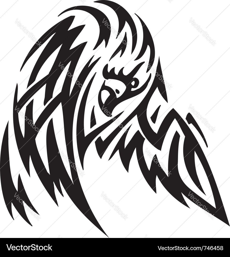 Eagle in tribal style vector image