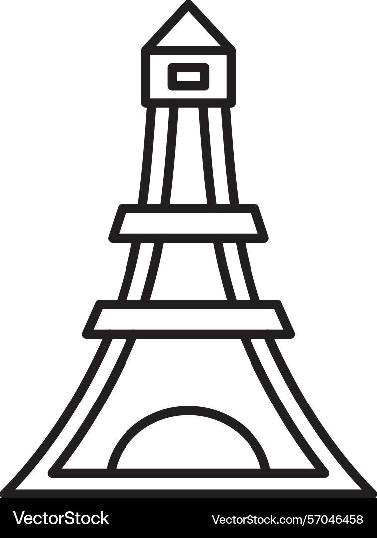 Eiffel tower line icon design vector image
