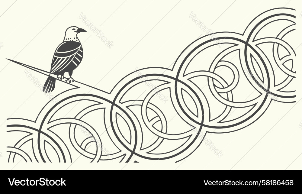 Elegant Bird on Circular Pattern Vector Image