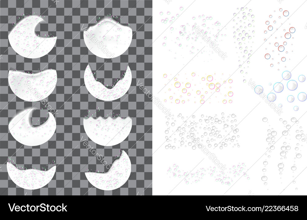 Foam effect icon set realistic style Foam effect icon set realistic style Vector Image