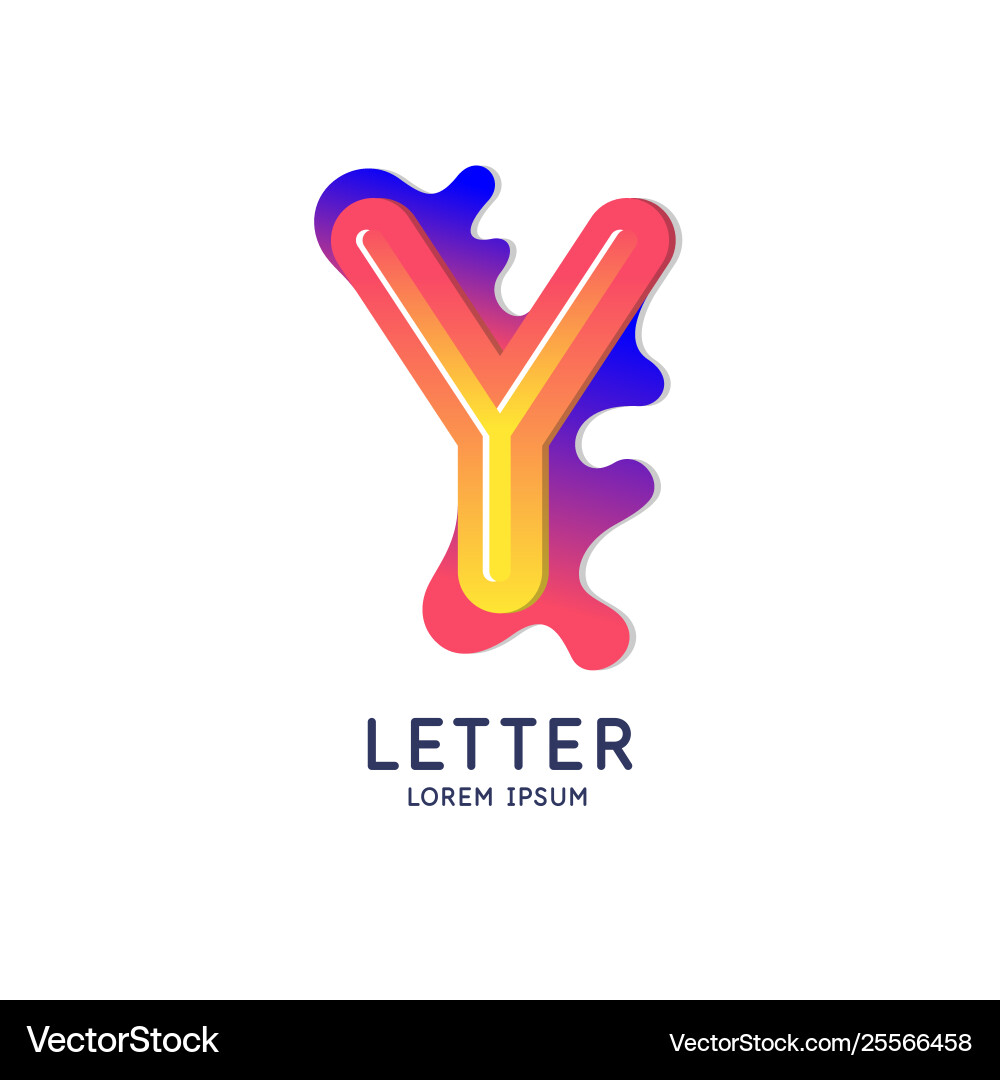 Letter y latin alphabet display Letter y latin alphabet display vector image