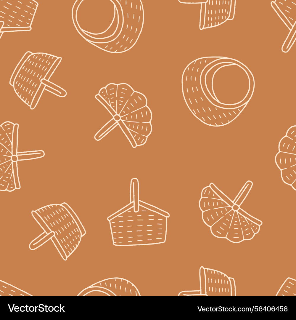 Outline basket pattern repeat seamless Outline basket pattern repeat seamless vector image