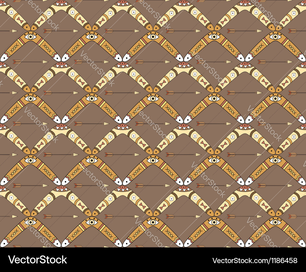 Seamless pattern with boomerangs and arrows Vector Image