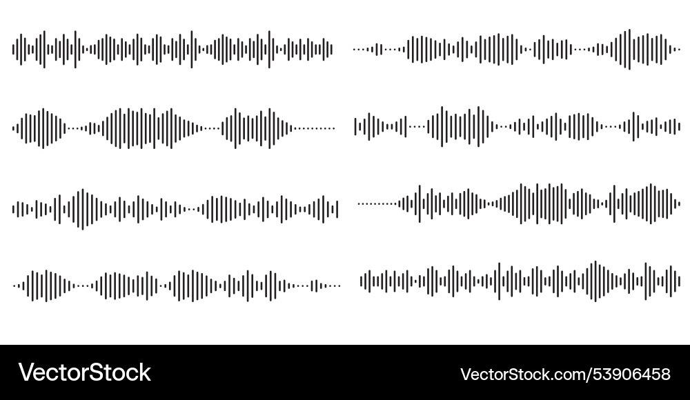Set of voice message equalizer sound line Set of voice message equalizer sound line vector image