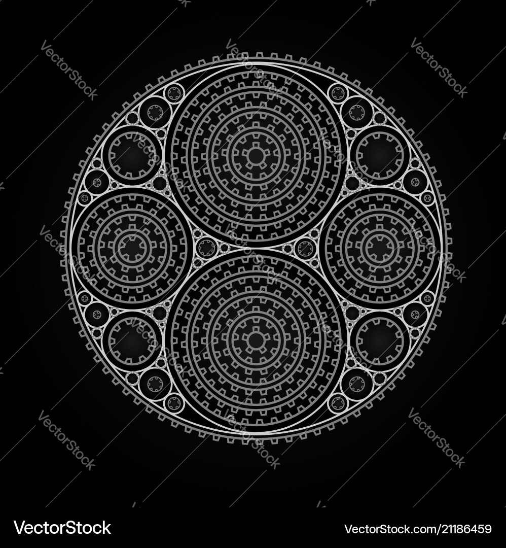 Abstract radial pattern made of gears Abstract radial pattern made of gears vector image