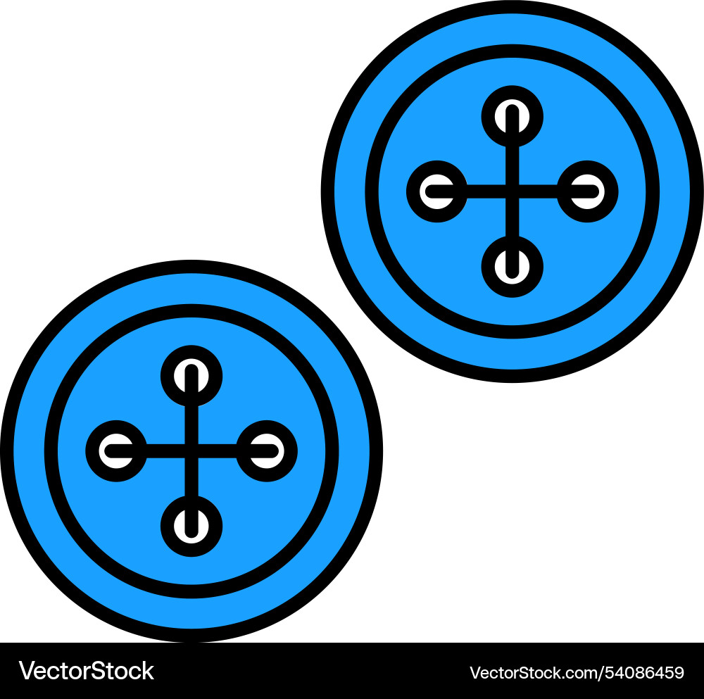 Buttons line filled icon design Vector Image