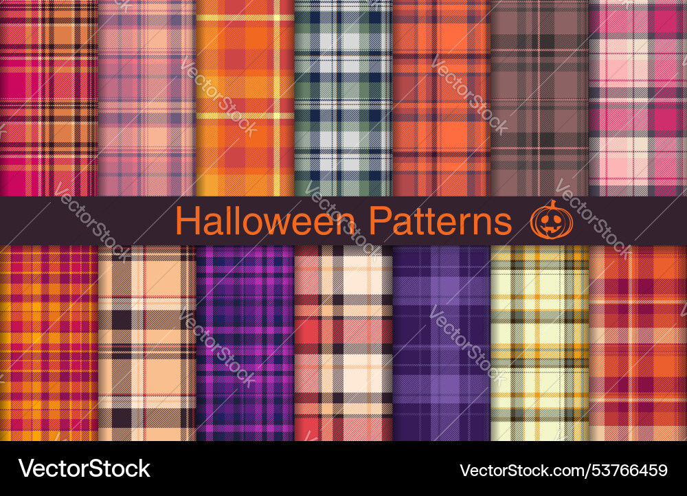 Halloween Plaid bündelt Textildesign gecheckt Halloween Plaid bündelt Textildesign gecheckt vektorbild