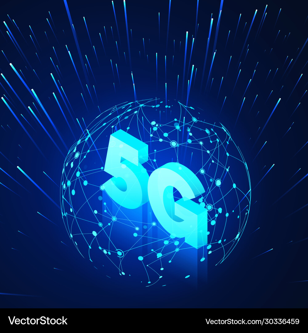 High speed 5g global mobile networks business vector image