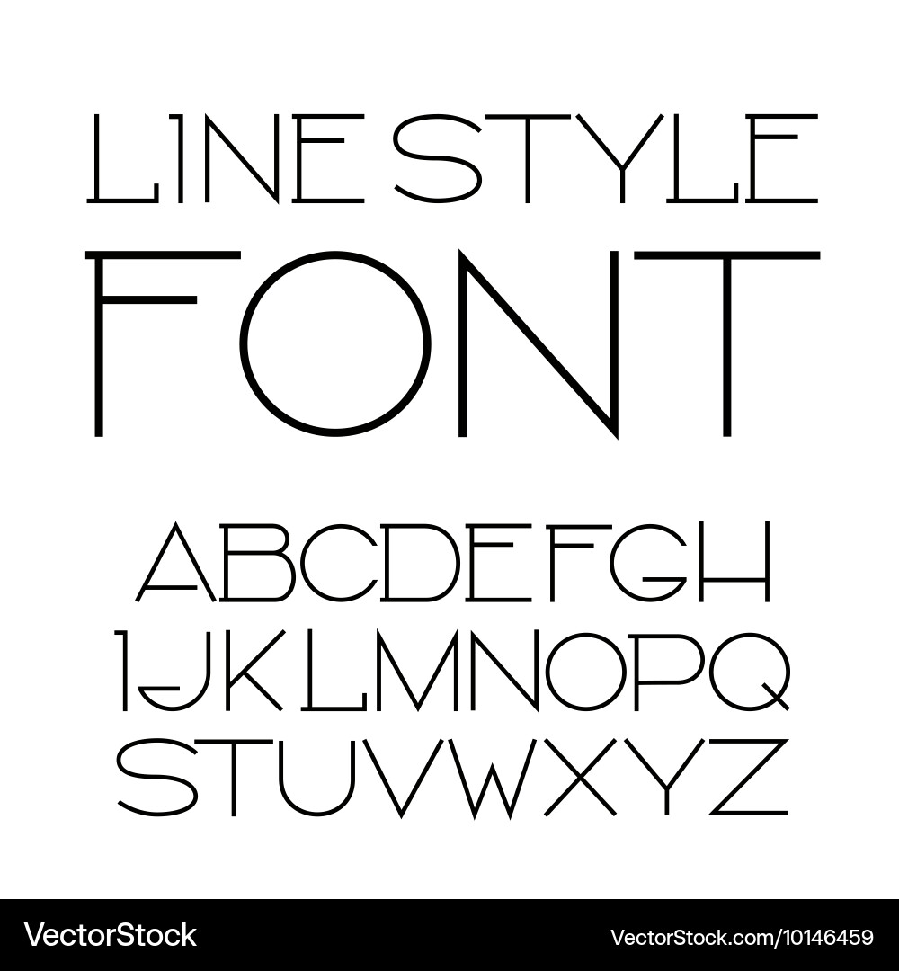 Linear font - simple and minimalistic vector image