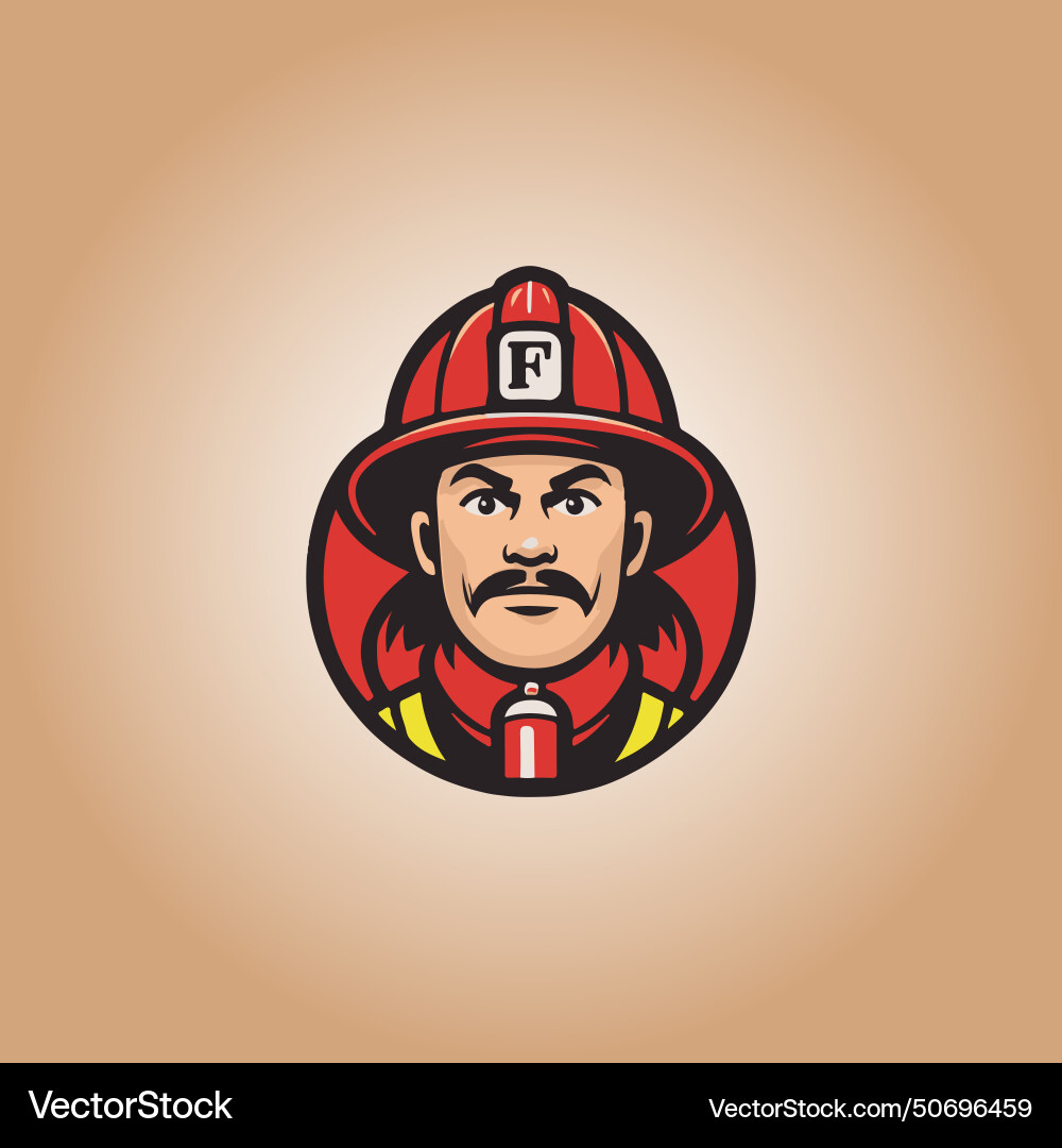 Logo firefighter design icon Logo firefighter design icon vector image