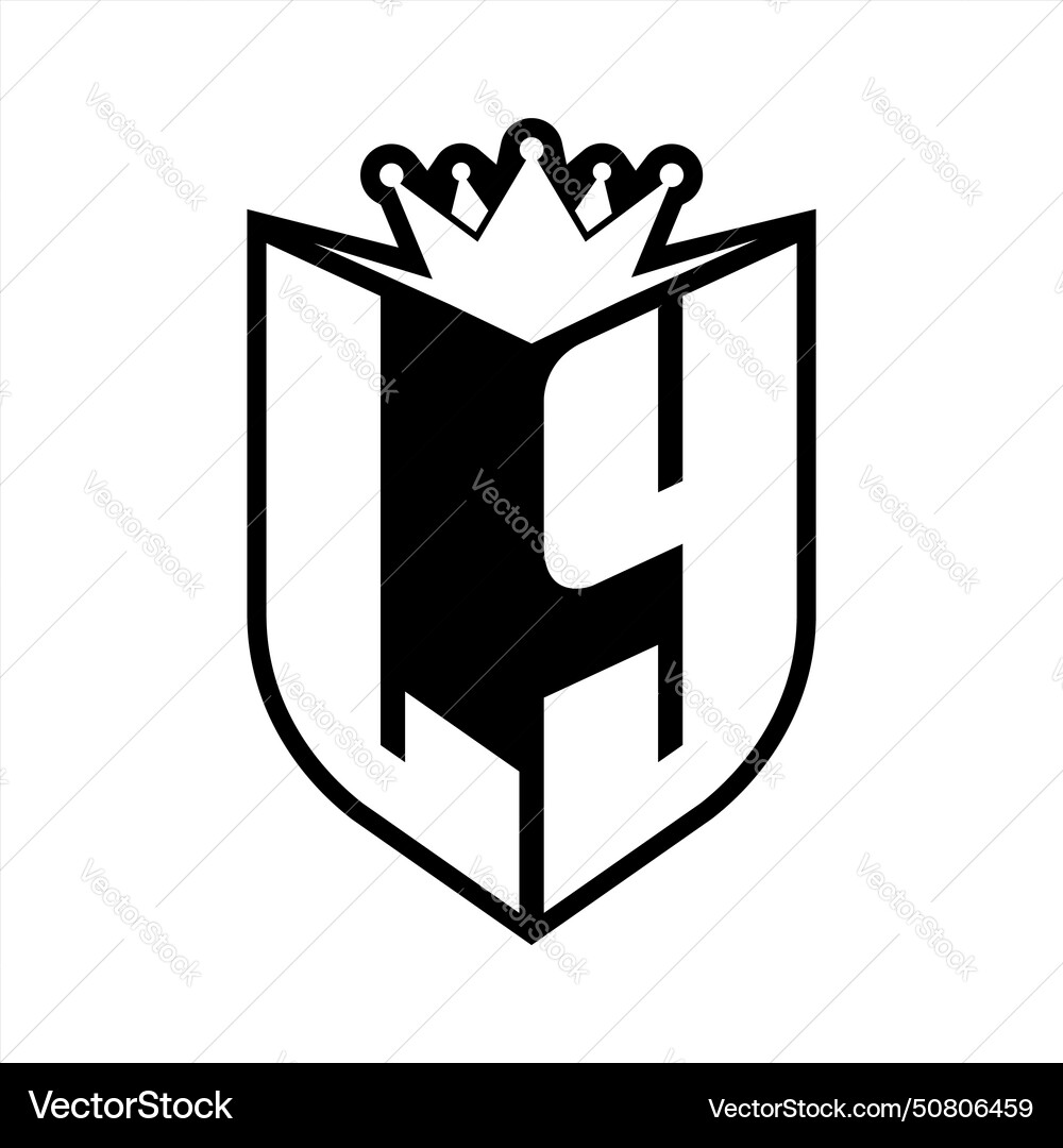Ly letter bold monogram with shield shape Vector Image