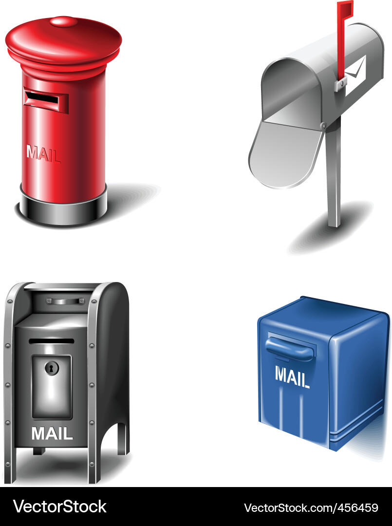 Mailbox Collection Icons Vector Image