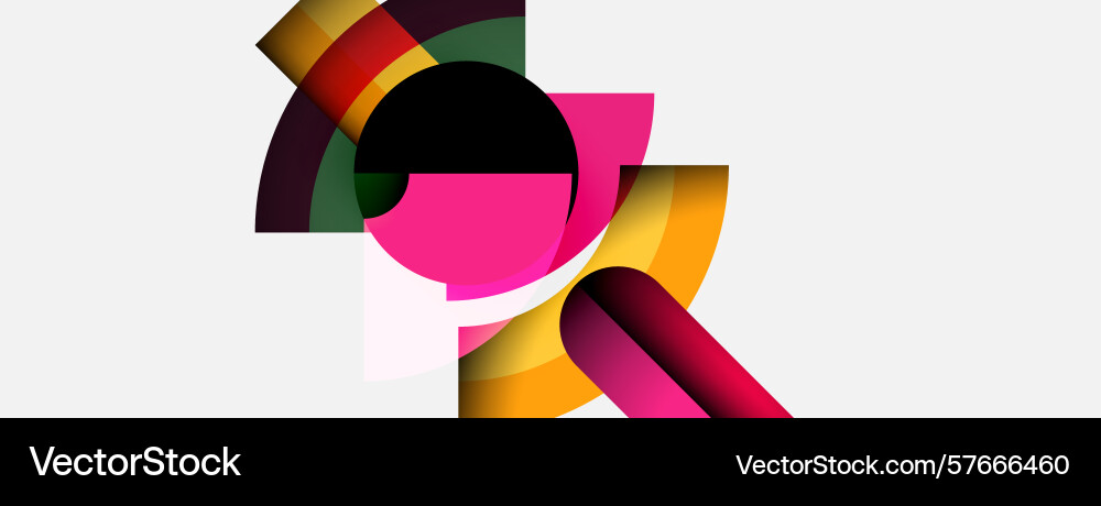 Abstract colorful shapes overlap creating dynamic Vector Image