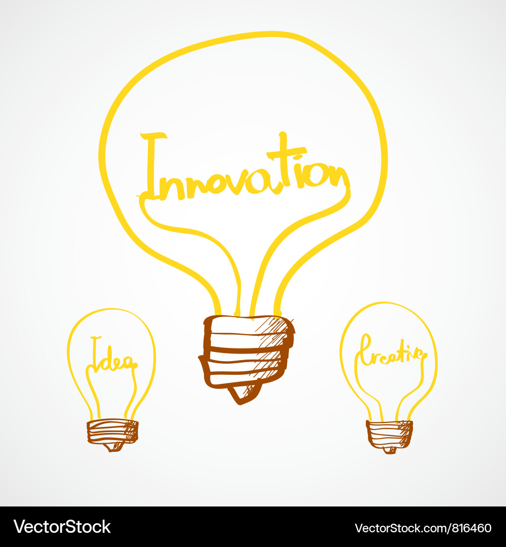 Concept & Idea Lightbulb Sketch vector image
