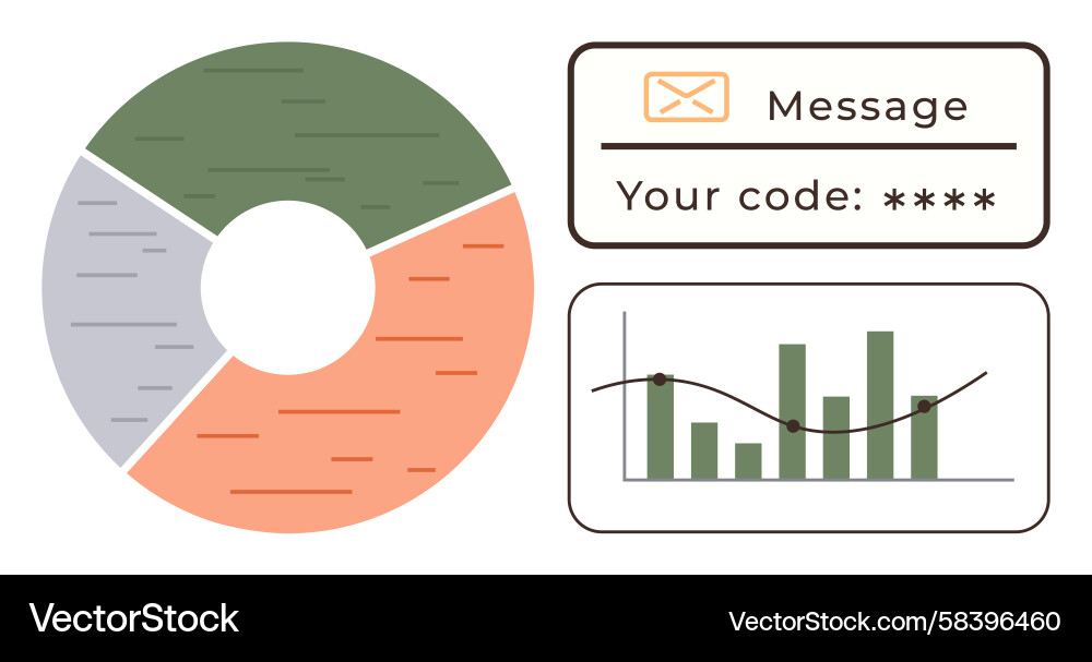 Data Analysis & Reporting - Pie Chart Vector Image