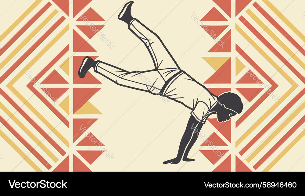 Dynamic Breakdancer on Intricate Patterns Vector Image