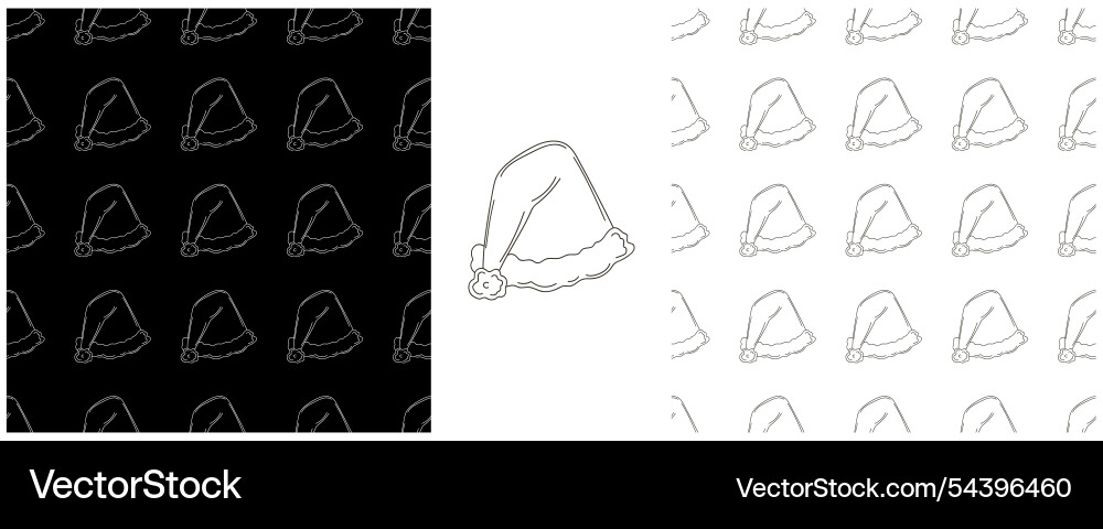 New year set monochrome pattern in hand draw style New year set monochrome pattern in hand draw style vector image