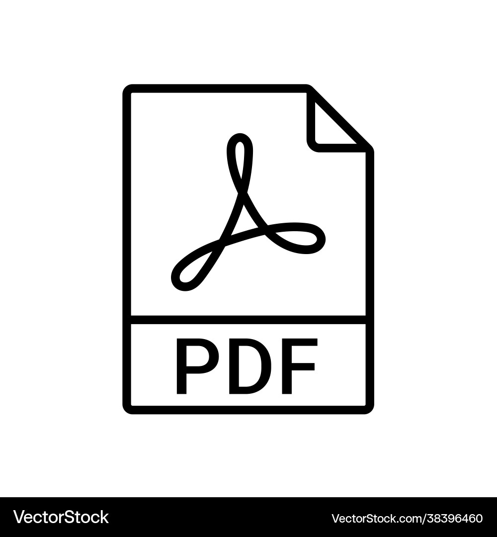 Pdf file icon format download document image Vector Image