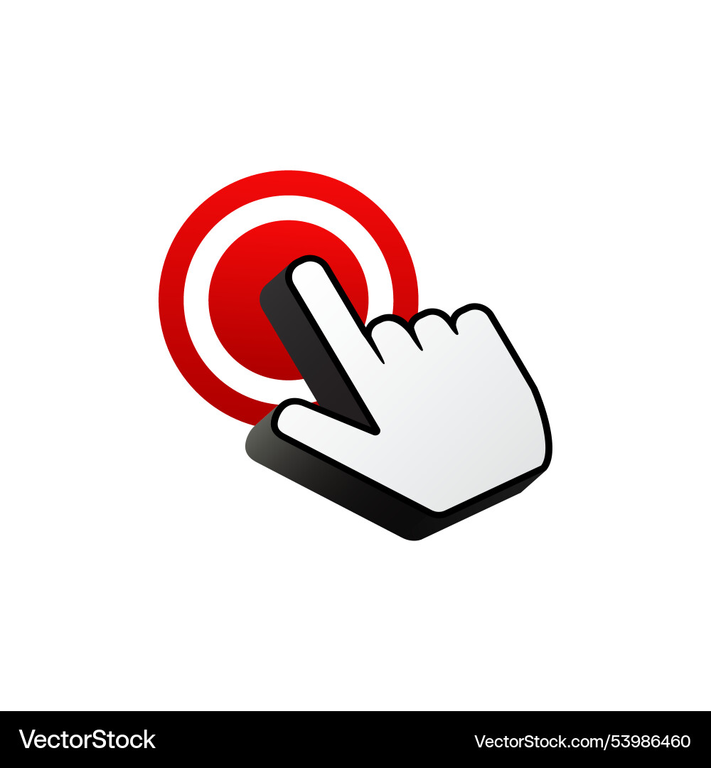 White hand cursor for computer click Vector Image