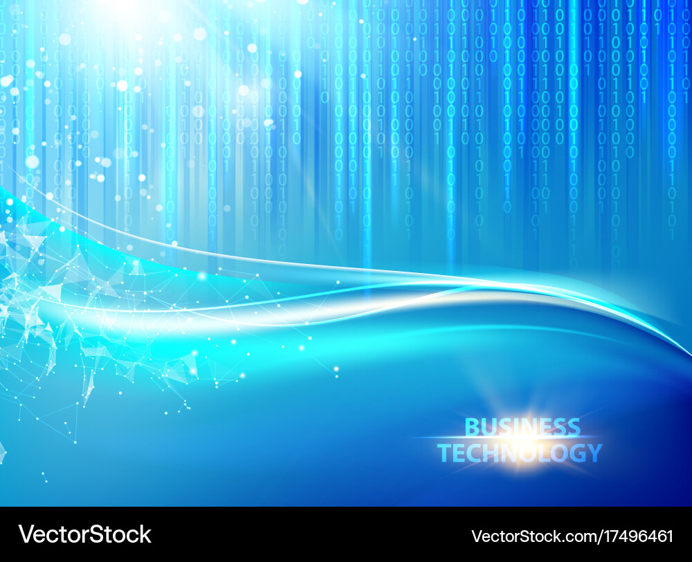 Blue background with bigdata cyber code vector image