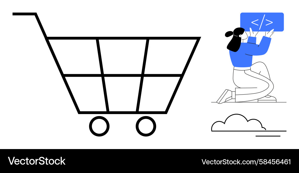 E-commerce & Coding Concept Vector Image