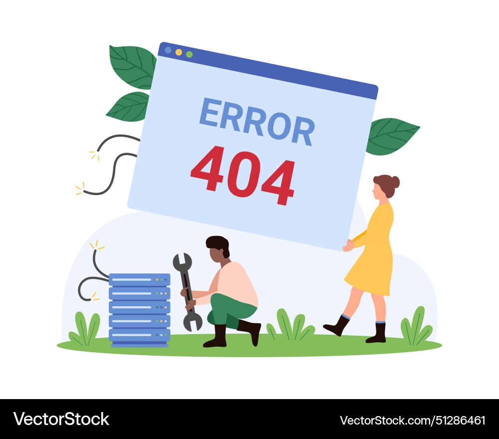 Error 404 page not found notification tiny Error 404 page not found notification tiny vector image