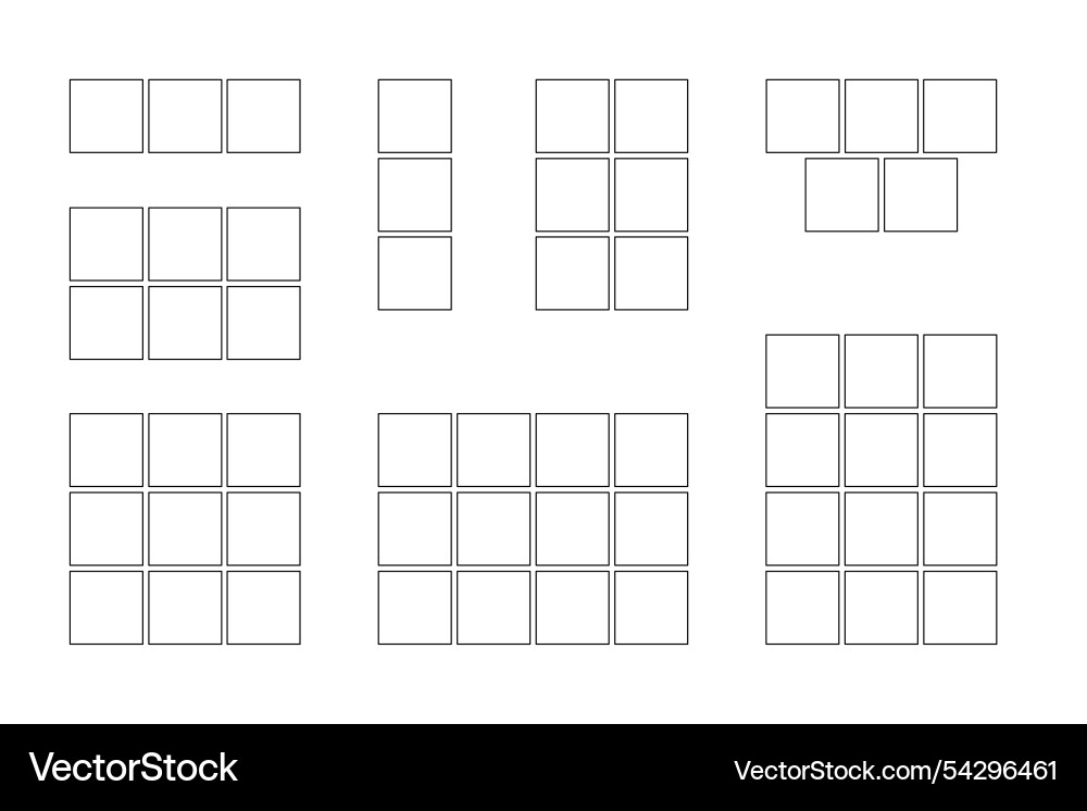 Frame collage from square shape for photo image Frame collage from square shape for photo image vector image