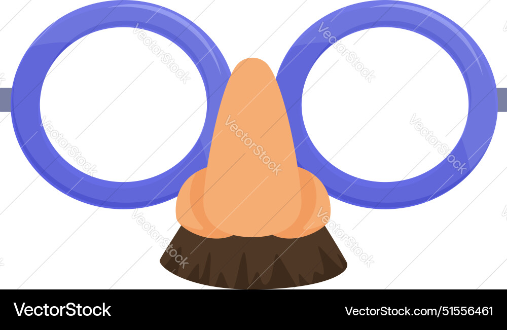 Funny round glasses with fake nose and mustache Funny round glasses with fake nose and mustache vector image