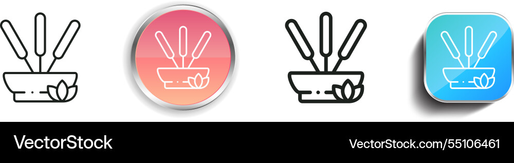Incense stick icon thin linear regular and button Incense stick icon thin linear regular and button vector image