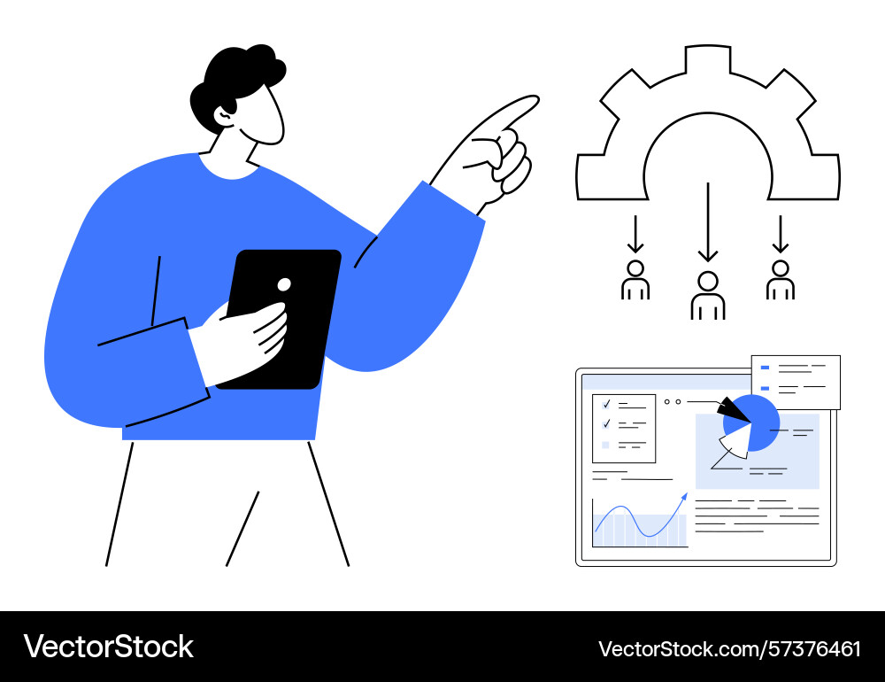 Team collaboration and workflow optimization vector image