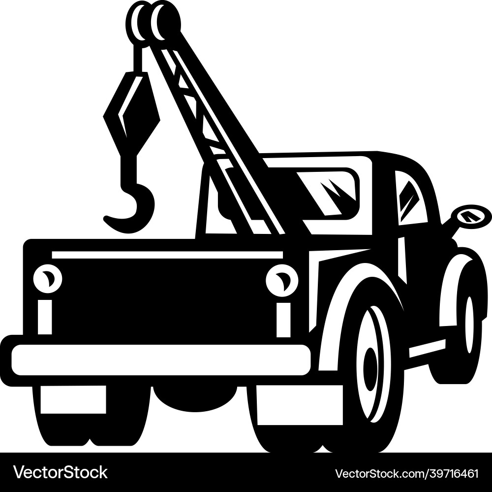 Vintage Tow Truck Wrecker Pickup Vector Image