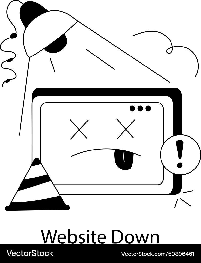 Website down Royalty Free Vector Image - VectorStock