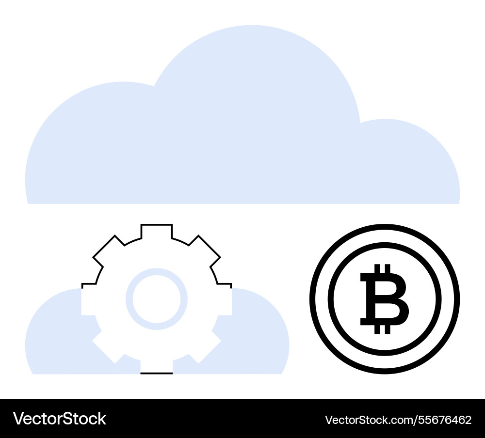 Cloud computing with blockchain concept featuring Cloud computing with blockchain concept featuring vector image