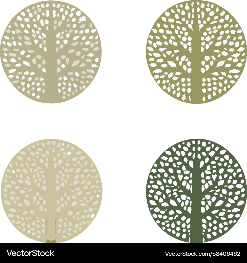 Four Elegant Tree Patterns Vector Image